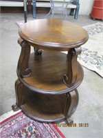 Wood side table 3 tiers, tapers from 24" to 18"