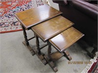 3 pc nested wood side tables, 19"x13", 16"x13",