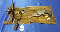 Old West Wall Hanger On Barn Wood