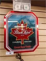 Vintage Black Label lighted beer sign working