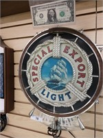 Vintage special export light on tap lighted beer