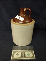 Vintage Brown top stoneware whiskey jug