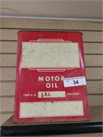 Vintage motor oil 2 gallon can