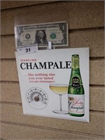 Vintage champale advertising thermometer