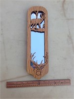 Small Laser Cut Wooden Whitetail Deer Mirror