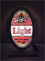 Blatz Light Lighted Beer Sign