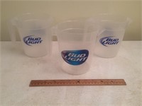 Three Bud Light Plastic Beer Pitchers