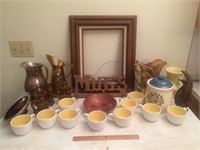 Misc Lot - Mugs, Pottery, Picture Frame, Pitchers