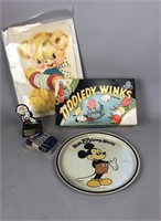 Disney tray, vintage game, peanuts and more