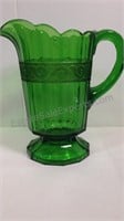 Green glass vintage pitcher