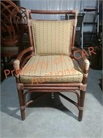 Bamboo Upholstered Open Arm Chair