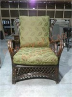 Wicker Upholstered Cushion  Chair