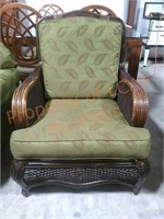 Wicker Upholstered Cushion Chair