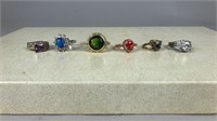 Lot of six cocktail rings