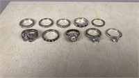 Lot of ten rings
