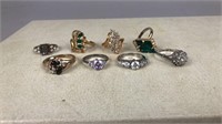 Lot of 8 costume cocktail rings