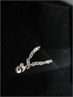 Sterling Silver Diamond Necklace "G"