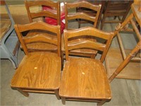 Set of 4 Oak Children's Chairs