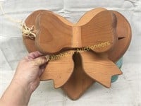Wooden corner heart shaped quilt display