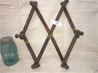 Very old large wooden coat rack