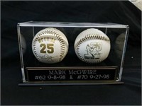 Mark McGuire #62 & #70 Baseball's in display case
