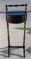 Vintage Black and Gold Side Table Sewing Box