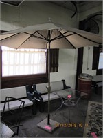 Crank up patio umbrella w/ marble base 82" wide