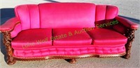 Vintage Ornate Pink Sofa