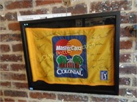 Framed Colonial Pin Flag - Autographed