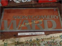 Rare Cast Metal Montgomery Ward Sign