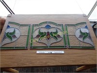 3 Stained Glass Panes