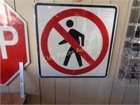 Metal Traffic Sign - No Walking