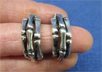 heavy sterling silver clip earrings