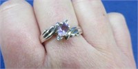 nice purple gemstone sterling ring - sz 10