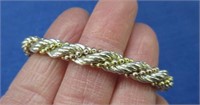 sterling silver 2-tone bracelet - 8in long
