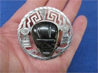 larger sterling silver black onyx brooch-pendant