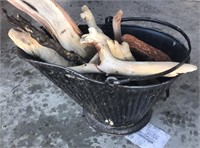 Old Ash Bucket Full Of Driftwood