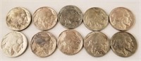 (10) Mixed Dates (1930's) Buffalo Nickels