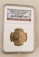 2007 George Washington MS 64 Mint Error
