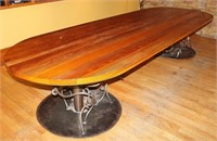 CUSTOM MADE DOUBLE PEDESTAL DINNING TABLE