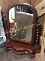 Antique wood framed dressing mirror