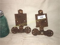 Antique Cast iron barn door rollers