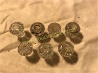 7 antique glass knobs
