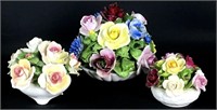 Three Porcelain Flower Baskets