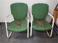 PAIR OF VTG METAL OUTDOOR ROCKING CHAIRS
