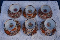 CHINESE GRYPHONWARE 6 BOWLS & PLATES SET