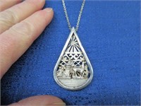 vintage sterling silver pendant w/chain