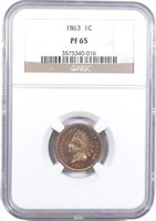 Gem Proof 1863 Copper Nickel Indian Cent.