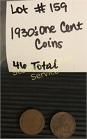 1930's One Cent Coins