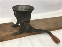 Antique meat grinder.